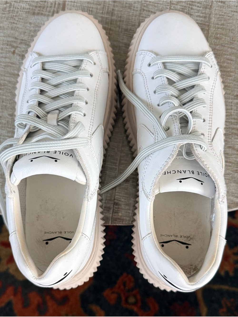 Voile Blanche White Women's Athletic Platform Sneakers